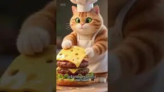 Cute cat making burger #animation #cats #burger #chef