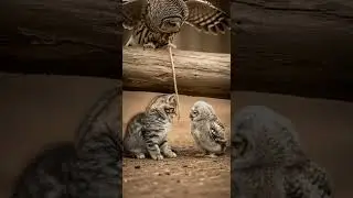 Kitten Rescues Birds from the Rope and Saves the Day #CuteAnimals #RescueStory #Kitten