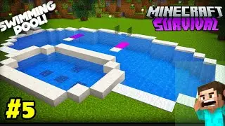 Swimming pool in my house in minecraft || survival series ep 5