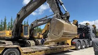 Transporting Volvo EC700, Caterpillar 365C And Liebherr 964 Excavators - Fasoulas Heavy Transports