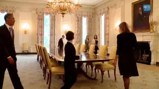 Obama Jokes With Kid On White House Tour