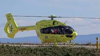 Airbus H145 Emergency Medical Helicopter Takeoff at KBC Split