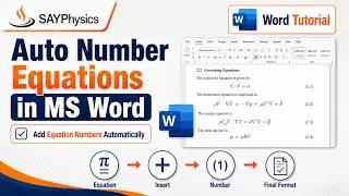 How to put auto numbering to equations in MS Word