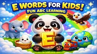 10 E Words for Kids 🐘 | Learn Letter E with Fun & Rhymes ! Learn ABCD | #funforkidsenglishrhymes 