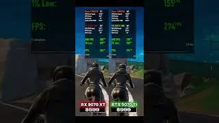 RX 9070 XT vs RTX 5070 Ti Fortnite #pcgaming #rx9070xt #rtx5070ti #benchmark