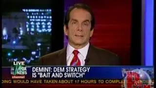 Krauthammer: Far Left Dems Bluffing on Killing ObamaCare, Will Pass it and Seek to Amend it Later