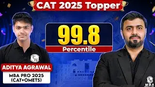 🎉 CAT 2025 Result Topper LIVE Celebration! 🎉 | Aditya Agarwal on 99.8%ile | MBA PRO 2025
