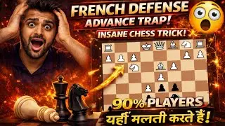😲 French Defense Advance Trap &mdash; 90% of players make this mistake! 🔥 #chess #frenchdefense #chesstrap