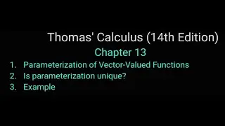 Lecture 7 || Thomas&rsquo; Calculus (14th Edition) || 13.3||Parameterization of Vector Functions||Urdu