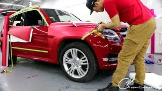How To Vinyl Wrap Using CYS Satin Red Chrome On A Front Fender  By @ckwraps