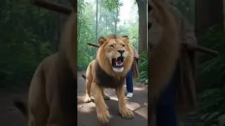 man vs lion | aadami ki jungle mein Sher se ladai #funny #comedy #zulfiqarofficial1m