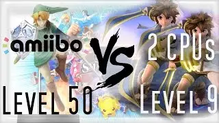 Level 50 amiibo vs Two Level 9 Pit CPUs | Super Smash Bros for Wii U