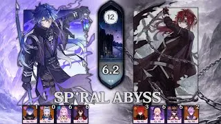 C1 Flins Lunar-Charge + C3 Diluc Overload | 6.2 Spiral Abyss Floor 12 | Genshin Impact