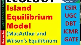 MacArthur and Wilson's Theory of Island Equilibrium /Ecology/ CSIR/UGC/GATE/NEET