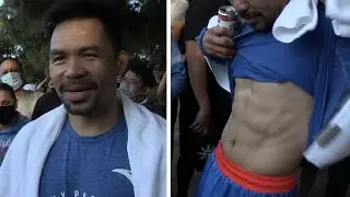 Manny Pacquiao Proves He's In Insane Shape For Spence Fight, Peep These Abs!