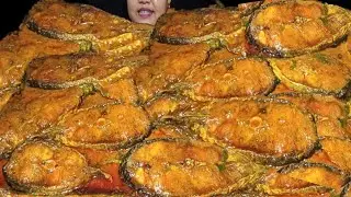 EATING MUKBANG PANGAS FISH CURRY|| SPICY BIG FISH CURRY EATING FOOD MUKBANG 🍅🌶️🍅🌶️