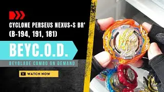 Beyblade Combo 2022: Cyclone Perseus Nx+S Br' (B-194, 191, 181) Takara Tomy DB #asmr #shorts