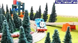 Thomas & Friends toy trains from KING OF THE RAILWAY , layout with water and ROBO FISH