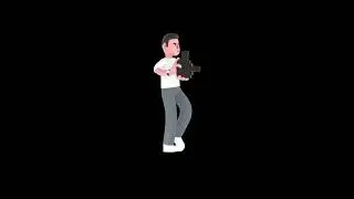 3D Cartoon Male Photographer Turntable | Stylized Cameraman Walking with Video Camera