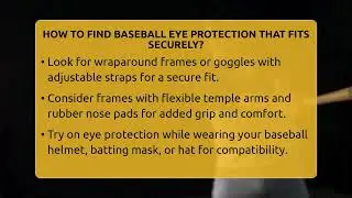 How To Find Baseball Eye Protection That Fits Securely? - Baseball Equipment Hub