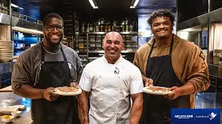 Steve Avila, Kobie Turner & Davis Allen Pet Kangaroos, Cook Aussie Cuisine & Sip Coffee In Melbourne