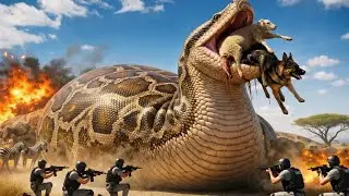 Heroic Team Saves German Shepherd and Sheep from Massive Python