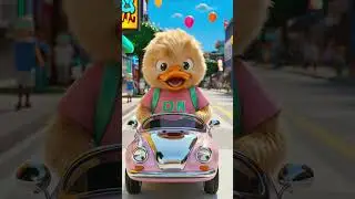 &ldquo;Cute Duck Drives a Pastel Car in Neon City&rdquo;