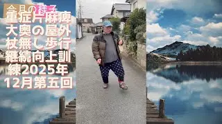 重症片麻痺大奥八年目の屋外歩行継続向上訓練2025年12月の様子【第六回】