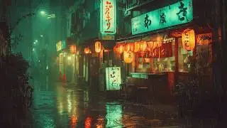 Rain Falling On A Quiet Japanese Lantern Street 🌧️ Calm Lofi Beats For Long Night Focus