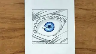 How to draw Saturo Gojo  eye's 👀 step by step tutorial 🤞✏️|how to draw Anime eye 👀