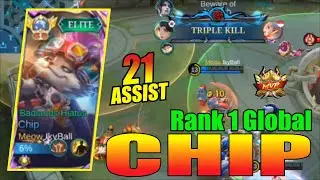 Nonstop Gank Roamer Chip MVP 21 Assist - IkyBall Top 1 Global Chip - Mobile Legends #mlbb