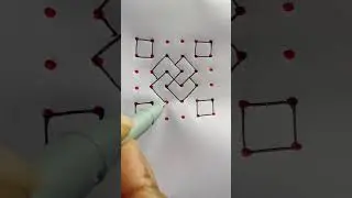 6&times;6 dots easy rangoli | #rangoli #dialyrangoli #art #muggulu #kolam