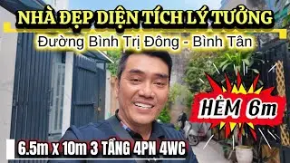 🔥Nhà đẹp diện tích lý tưởng 6.5m x 10m 3 tầng 4PN hẻm thoáng 6m gần chợ Bình Trị Đông #nhaphosaigon 