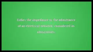 Immittance Meaning
