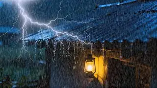 Heal the Soul to Sleep Deeply with Heavy Rainfall & Rumbling Thunder on a Metal Roof in the Forest
