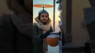A Helicopter on My Head in Freezing Cold 😱 #shorts #food #adventure