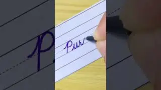 Purple - How to write English cursive writing | cursive handwriting practice | Color name | Colour