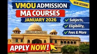 Vmou Kota Admission January 2026 MA course details Fee, eligibility, Assignment, Practical