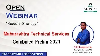 Success strategy to crack Maharashtra Technical Services Exam 2021, Nilesh Agashe sir, Dy Engg,MWRD.