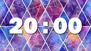 Blue and Purple Triangles | Silent Countdown Timer | 20:00