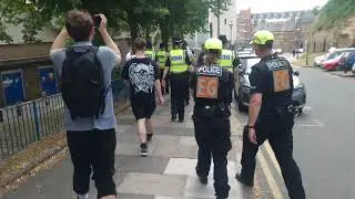 Police giving out  section 35 dispersal order's at the UKIP DEMO in Nottingham 21 June 2025