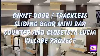 GHOST DOOR / trackess sliding door / mini bar counter and closet project 