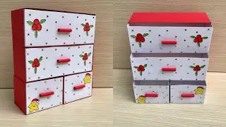(321) Cách làm tủ 4 ngăn decor bàn học giáng sinh | Tủ đựng đồ bằng giấy
