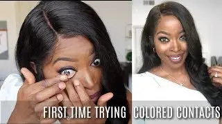 I TRIED COLORED CONTACTS for the VERY FIRST Time 😱 TRY ON & REVIEW for IRIS BEAUTY Colored Contacts