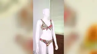 TWO-PIECE FLOWER PRINT KNOTTED TRIANGLE TANKINI SWIMWEAR SET