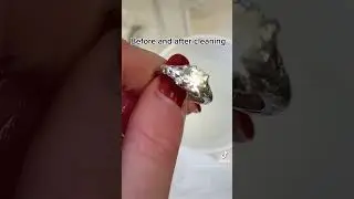 Sparkly clean ✨✨ #ringcleaning #cleaning #cleaninghacks #sparkly #engagementring #fyp #diamonds