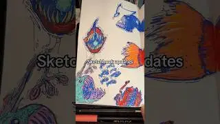 Сладкие ужасы из моря 🌊 Обновления в скетчбуке #искусство #странныйстиль #художник #артвлог #скет...