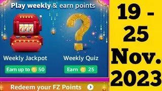 Amazon Weekly & Earn Points Quiz Answers Today l Amazon Quiz Answers Today Amazon Quiz l 19 Nov 2023