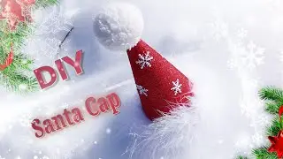Santa Claus Cap With | Christmas Decor Ideas | DIY Santa Hat | Santa Cap Making At Home
