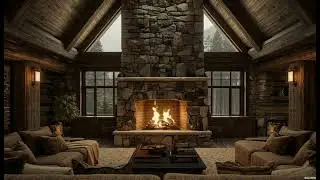 Luxury Cabin Fireplace Ambience Cozy Fire Flickering Sounds for Deep Sleep & Relaxation Night ASMR